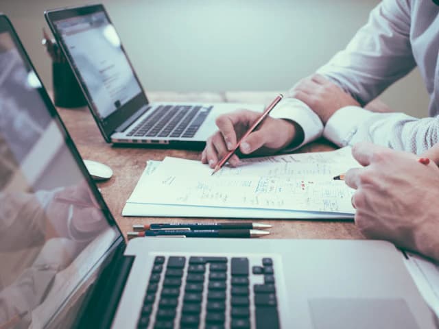 Innovation lab with developers building blockchain and web applications